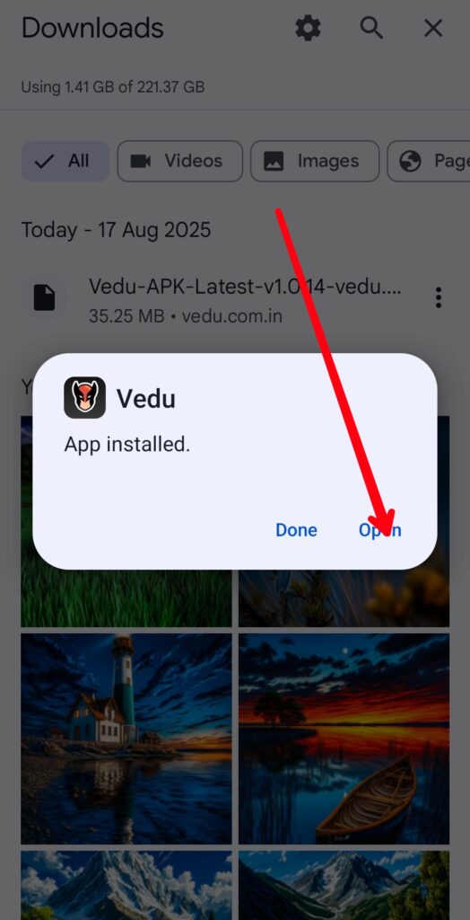 Vedu APK Opening And Use